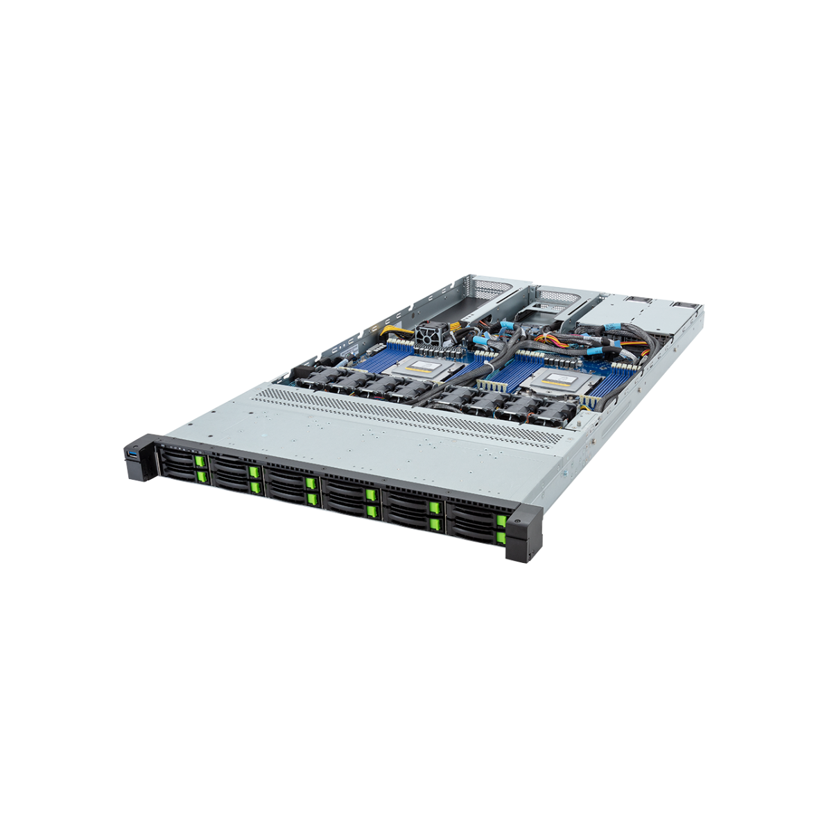 R183-ZF1-AAJ1 Gigabyte Server, 2 x AMD EPYC 9334, 8 x 32GB RAM, 2 x 960GB NVMe SSD, 2 x 3.2TB NVMe SSD - NEW