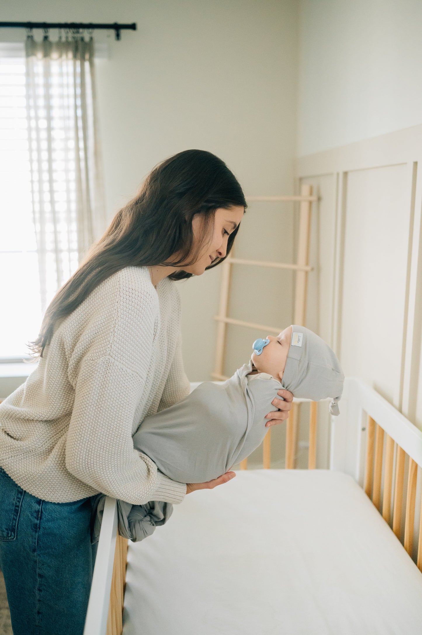 Swaddle and Hat - Tranquil Dove