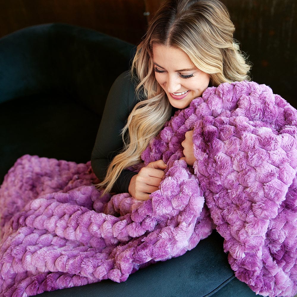 Belgian Waffle Plum Blanket