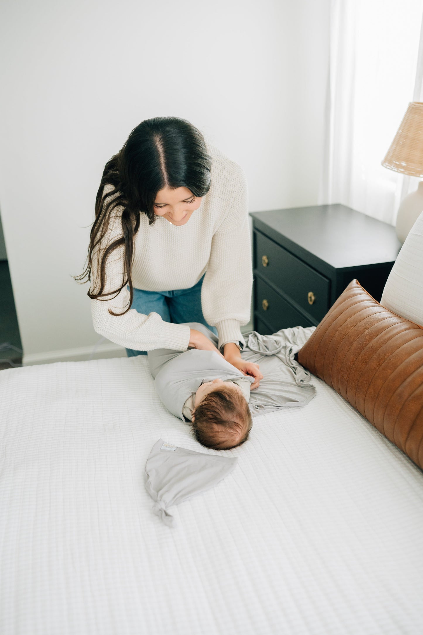Swaddle and Hat - Tranquil Dove