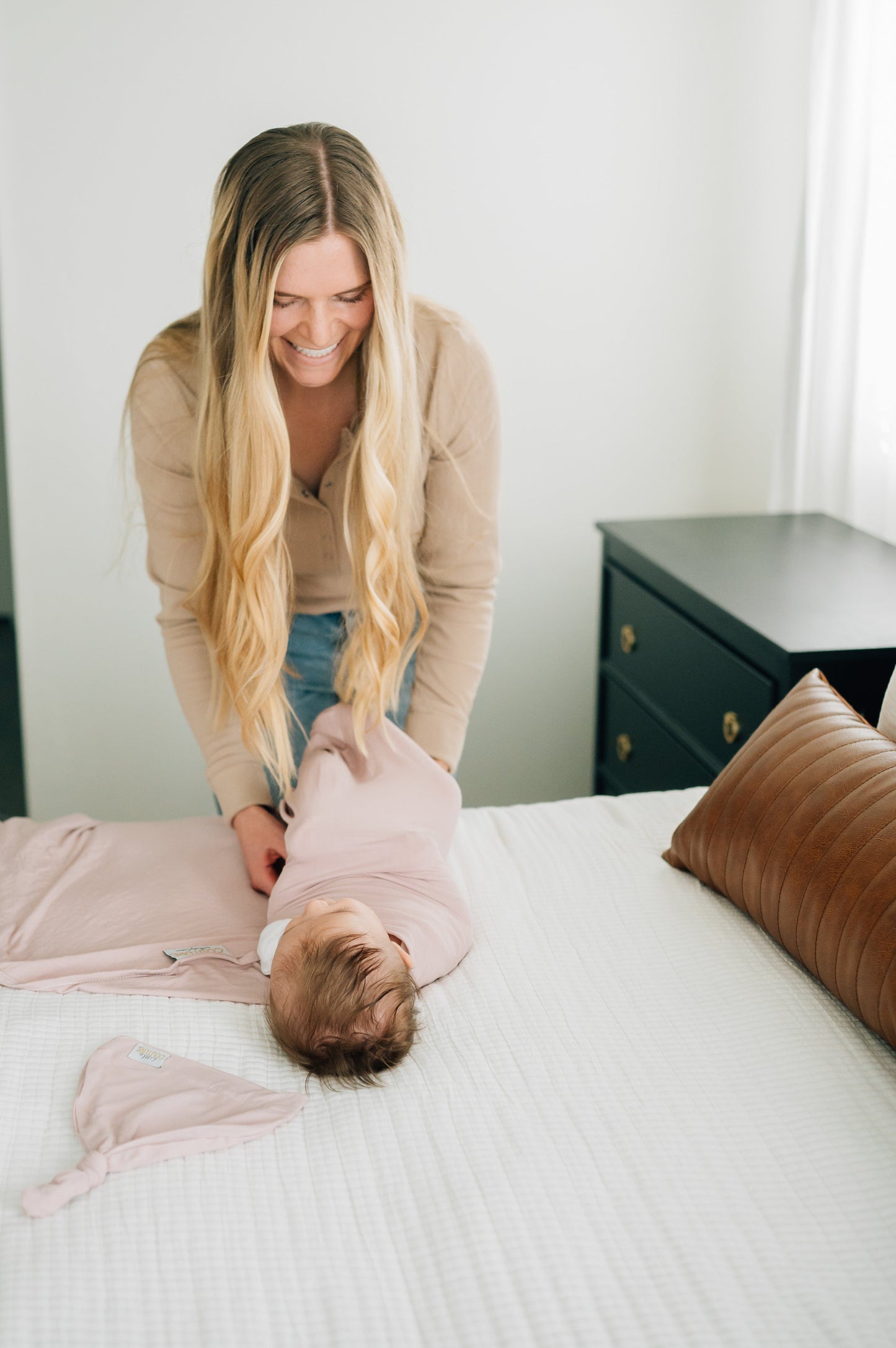 Swaddle and Hat - Blush