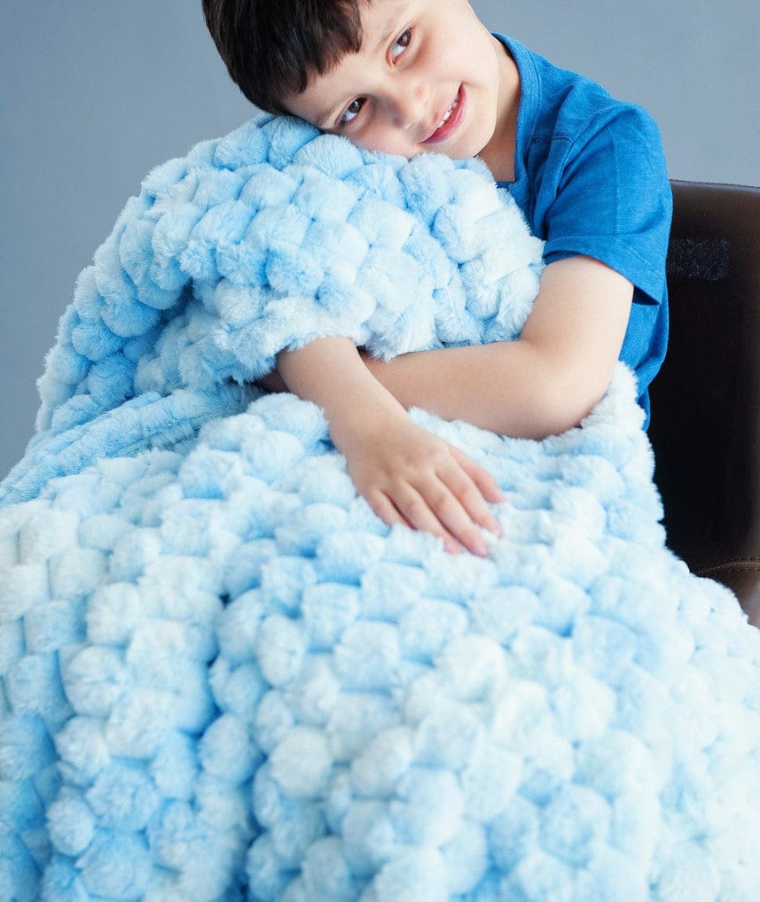 Belgian Waffle Light Blue Blanket