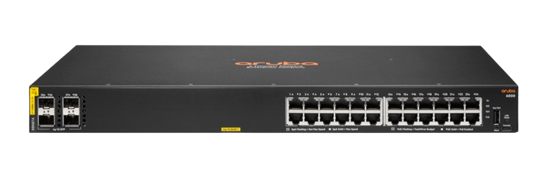 R8N87A HPE Aruba Networking CX 6000 24G Class4 PoE 4SFP 370W Switch - NEW